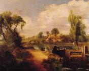 约翰 康斯特布尔 : Landscape with Boys Fishing